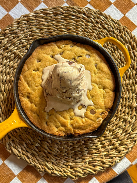 Roasted Hazelnut & Choc Chip Skillet Cookie
