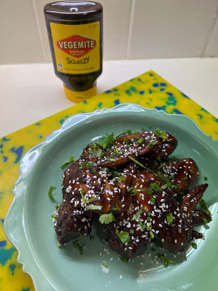 Sticky Vegemite Chicken Wings