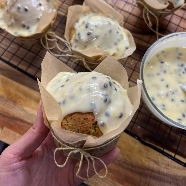 Passionfruit, Lemon and Poppy Seed Muffins