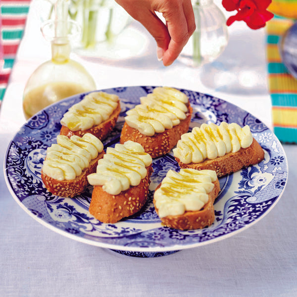 Whipped Ricotta Toasts with Basil Oil